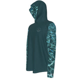gauche - Sweat capuche manche longue et pouce UPF50+ vert fonce - Couleurs Lagon