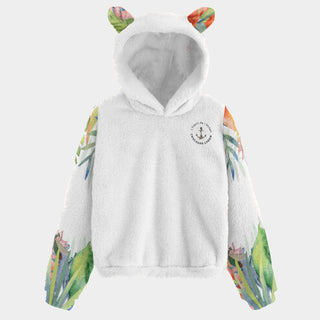 avant - Polaire Mahïna – Le Hoodie Enfant 4-16 ans qui Fait Fondre les Cœurs - Blanc - Couleurs Lagon