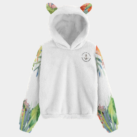 avant - Polaire Mahïna – Le Hoodie Enfant 4-16 ans qui Fait Fondre les Cœurs - Blanc - Couleurs Lagon