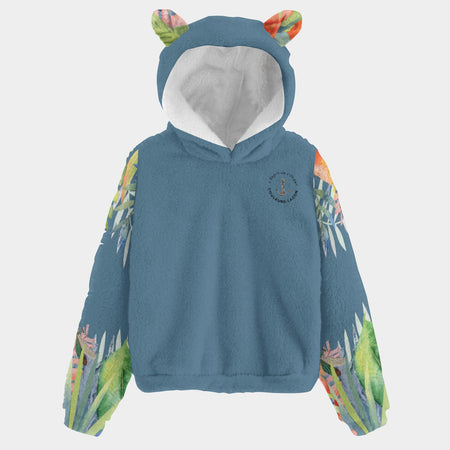 avant - Polaire Mahïna – Le Hoodie Enfant 4-16 ans qui Fait Fondre les Cœurs - Bleu - Couleurs Lagon