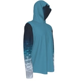 droite - Sweat capuche manche longue et pouce UPF50+ pacific turquoise - Couleurs Lagon