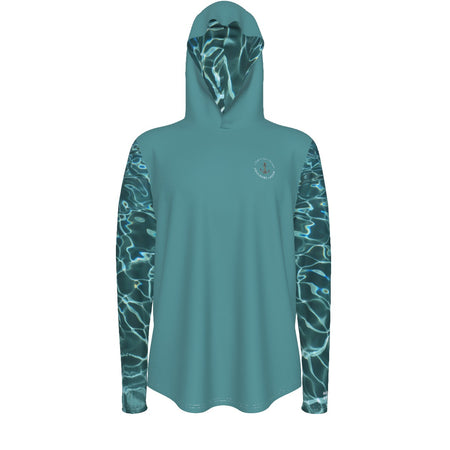 avant - Sweat capuche manche longue et pouce UPF50+ vert turquoise - Couleurs Lagon