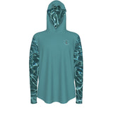 avant - Sweat capuche manche longue et pouce UPF50+ vert turquoise - Couleurs Lagon