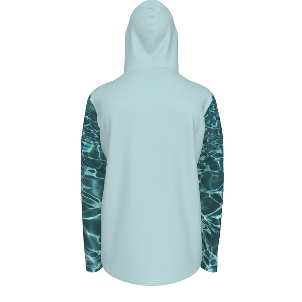 dos - Sweat capuche manche longue et pouce UPF50+ vert clair - Couleurs Lagon
