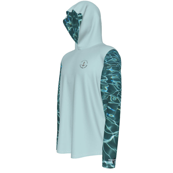 gauche - Sweat capuche manche longue et pouce UPF50+ vert clair - Couleurs Lagon