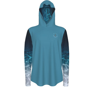 avant - Sweat capuche manche longue et pouce UPF50+ pacific turquoise - Couleurs Lagon