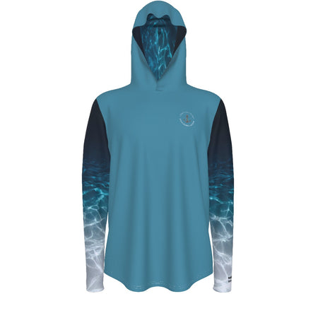 avant - Sweat capuche manche longue et pouce UPF50+ pacific turquoise - Couleurs Lagon