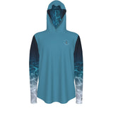 avant - Sweat capuche manche longue et pouce UPF50+ pacific turquoise - Couleurs Lagon