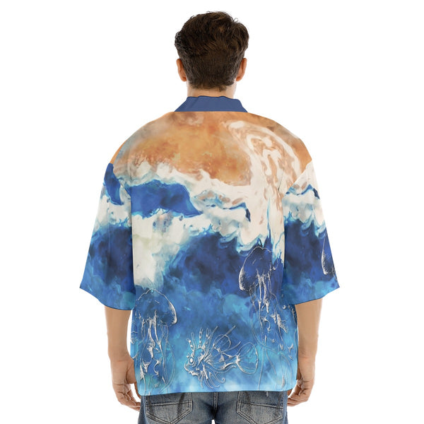 dos - Kimono Court Japonais Homme – OCEANIC Gala du Lagon NIKF - Couleurs Lagon