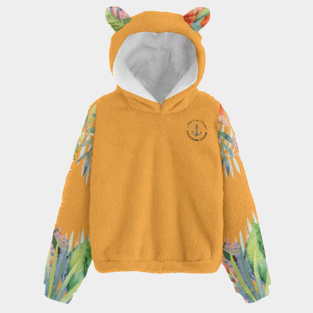 avant - Polaire Mahïna – Le Hoodie Enfant 4-16 ans qui Fait Fondre les Cœurs - Orange - Couleurs Lagon