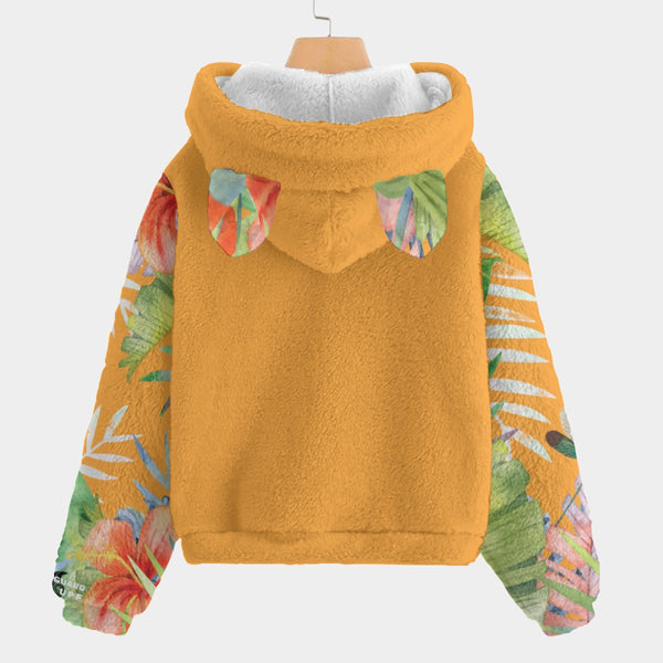dos - Polaire Mahïna – Le Hoodie Enfant 4-16 ans qui Fait Fondre les Cœurs - Orange - Couleurs Lagon