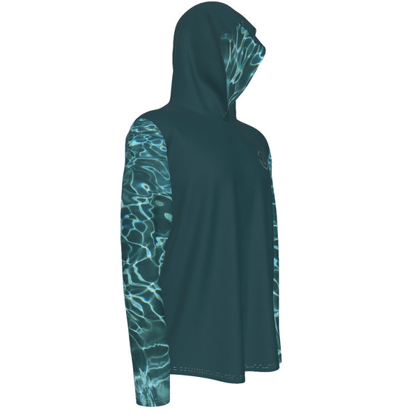 droite - Sweat capuche manche longue et pouce UPF50+ vert fonce - Couleurs Lagon