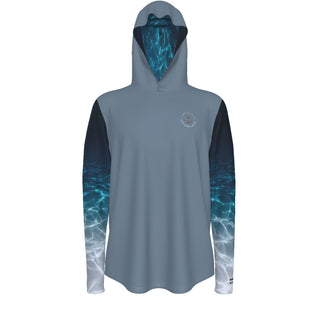 avant - Sweat capuche manche longue et pouce UPF50+ pacific gris - Couleurs Lagon