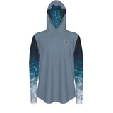 avant - Sweat capuche manche longue et pouce UPF50+ pacific gris - Couleurs Lagon