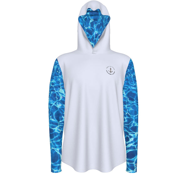 avant - Sweat à capuche manche longue et pouce UPF50+ blanc lagon