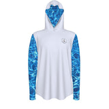 avant - Sweat à capuche manche longue et pouce UPF50+ blanc lagon