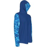 droite - Sweat à capuche manche longue et pouce UPF50+ bleu marine - Couleurs Lagon