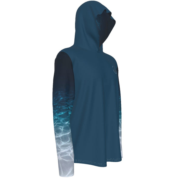droite - Sweat capuche manche longue et pouce UPF50+ pacific marine - Couleurs Lagon