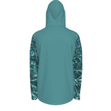 dos - Sweat capuche manche longue et pouce UPF50+ vert turquoise - Couleurs Lagon