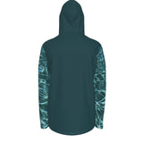 dos - Sweat capuche manche longue et pouce UPF50+ vert fonce - Couleurs Lagon