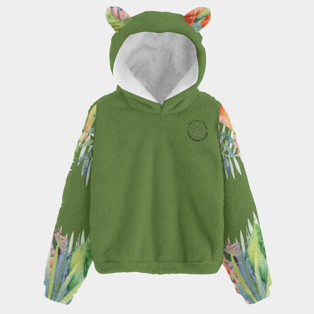 avant - Polaire Mahïna – Le Hoodie Enfant 4-16 ans qui Fait Fondre les Cœurs - Vert - Couleurs Lagon