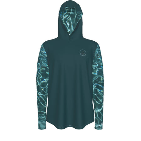 avant - Sweat capuche manche longue et pouce UPF50+ vert fonce - Couleurs Lagon