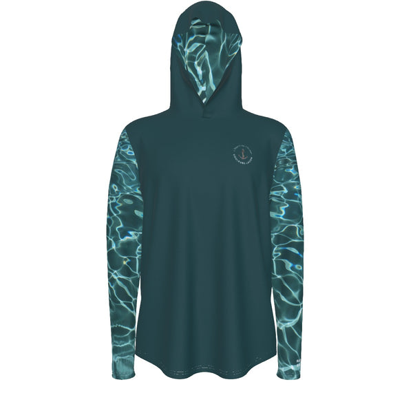 avant - Sweat capuche manche longue et pouce UPF50+ vert fonce - Couleurs Lagon
