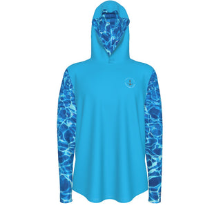 avant - Sweat à capuche manche longue et pouce UPF50+ bleu lagon - Couleurs Lagon