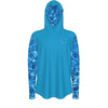 avant - Sweat à capuche manche longue et pouce UPF50+ bleu turquoise - Couleurs Lagon