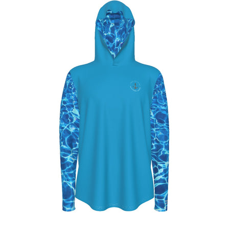 avant - Sweat à capuche manche longue et pouce UPF50+ bleu turquoise - Couleurs Lagon
