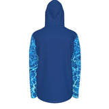 dos - Sweat à capuche manche longue et pouce UPF50+ bleu marine - Couleurs Lagon