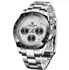 white Shell - Montre Luxe Chronographe Analogique à Quartz DAYTONA INOX - Couleurs Lagon