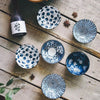 Couleurs Lagon - Service et Bols en Porcelaine Céramique Japonaise Bleu Floral Antique - 6 bols sur table