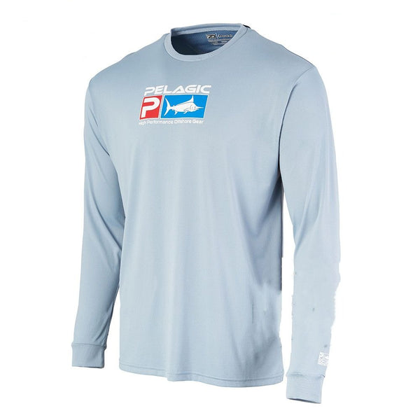 Couleurs Lagon - Chemise de Pêche Respirante Lycra Manches Longues UV50+ UNI OCEAN PELAGIC - sky blue