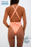 Couleurs Lagon - Sexy Monokini à Lacets Col V Taille Haute Tangua FLAMINGO - détails dos