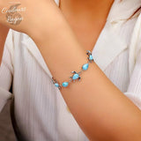 Couleurs Lagon - Bracelet Argent s925 et Larimar Sérénité TORTUES