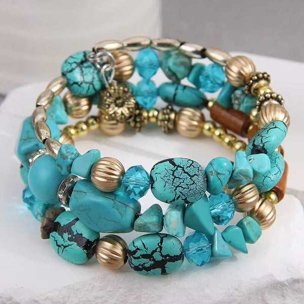 sur pierre blanc - Bracelets Bleu Couleurs Lagon - Couleurs Lagon