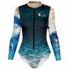 av 3d - Combi surf manches longues MITI caraco Bleu Marine Couleurs Lagon