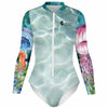 av 3d - Combi surf manches longues MITI caraco Meduses Couleurs Lagon