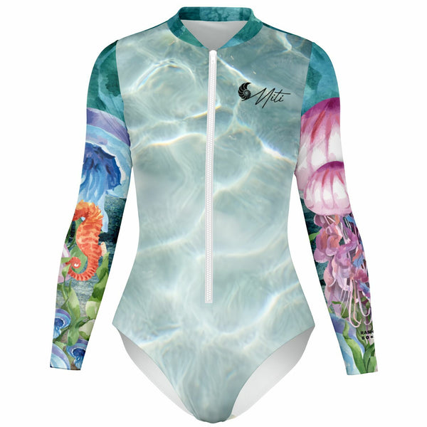 av 3d - Combi surf manches longues MITI caraco Meduses Couleurs Lagon