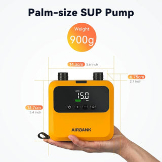 poids leger - Pompe Électrique Rechargeable AIRBANK Mini Pulse Pro – 20 PSI | SUP, Wing, Kite, Kayak - Couleurs Lagon