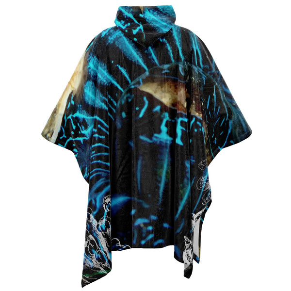 dos - Poncho Plaid Polaire à Capuche – Flannel Surf & Cocooning | Couleurs Lagon