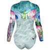 dos 3d - Combi surf manches longues MITI caraco Meduses Couleurs Lagon