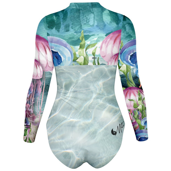 dos 3d - Combi surf manches longues MITI caraco Meduses Couleurs Lagon