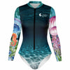 Combi surf manches longues MITI caraco Meduses II Couleurs Lagon