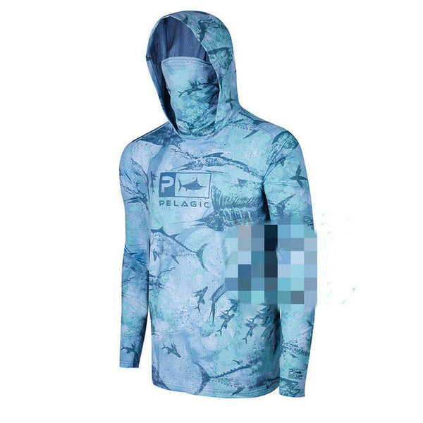 Rashguard homme bleu camouflage UPF50+ séchage rapide — Couleurs Lagon