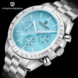 Montre tachymètre homme SPEEDMASTER MoonWatch V4 hommage Omega vue 1 - Couleurs Lagon
