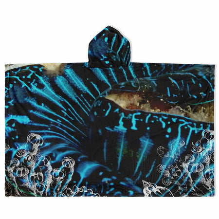 dos - Poncho Plaid Polaire à Capuche – Flannel Surf & Cocooning | Couleurs Lagon