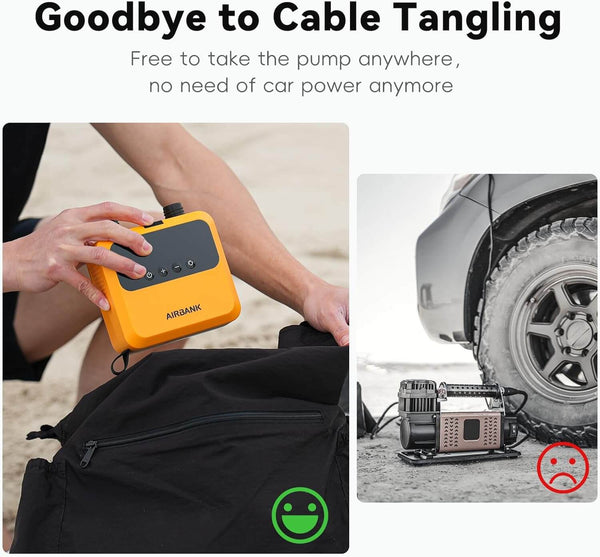 cableless - Pompe Électrique Rechargeable AIRBANK Mini Pulse Pro – 20 PSI | SUP, Wing, Kite, Kayak - Couleurs Lagon