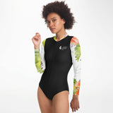 pose - Combi surf manches longues MITI caraco Hibiscus Couleurs Lagon
